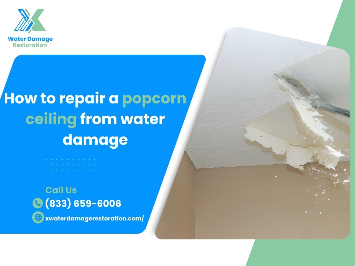 How to repair a popcorn ceiling  From water damage